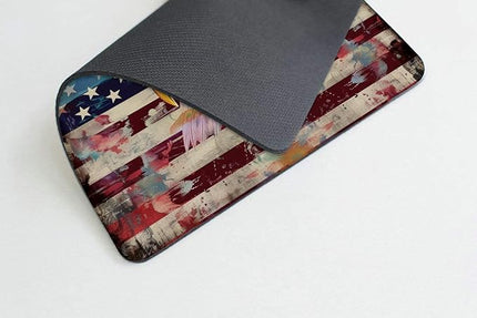 Square Mouse Pad Vibrant Colorful Eagle with National Flag-12,Gaming Mouse Pads for Desk,Soft Computer Waterproof Non-Slip Mouse Mat