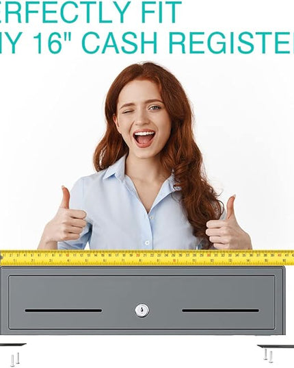 TidyFriend Cash Register Stand Brackets, 16 in Cash Drawer Under Counter Mount Brackets, Heavy Duty Steel Mounting Brackets for Square Cash Drawer, Brackets for Cash Drawer Under Counter (2 Pack)