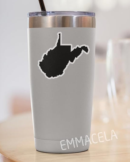 (3PCS) West Virginia State Map Stickers, US State Stickers - Waterproof Vinyl Decals for Tumblers, Water Bottles, Laptops, Books, Scrapbooks, Great for West Virginia Lovers 3 x 2.7 Inch