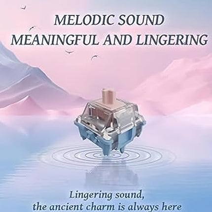 GATERON Melodic Switches for MX Mechanical Keyboard, 5-pin 60gf Clicky/Pre-lubed/Stable stem/Crisp Sound/Accurate triggering Switches (Melodic,108Pcs)