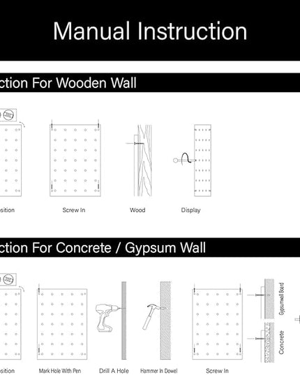 Wood Pegboard Combination Wall Organizer Kit, Wooden Display Pegboard Panel Kits for Bedroom, Study, Office, Bathroom, 2 Pieces Pegboards and 15 Accessories