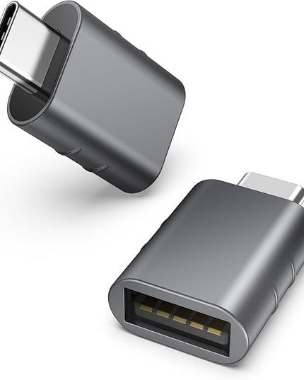 Syntech USB C to USB Adapter Pack of 2, USB 3.0 Female to Thunderbolt 4/3 Adapter Compatible with MacBook Pro Air 2024, Surface, iPad, iPhone, Galaxy Notebook, XPS and More Type C Devices, Space Grey