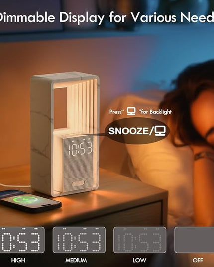 WILIT Digital Alarm Clock, Sunrise Alarm Clock with Nightlight, 9 Sleep Aid Sounds, White Noise Sounds Machine, Dimmable Display, Snooze,USB Charging Port,Gift for Women,Men,Teens,Kids,Travel