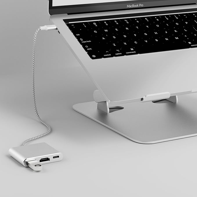 Battony USB-C to 4K HDTV Digital AV Adapter for MacBook Pro/Air, USB 3.0 5Gbps Date Transfer &100W PD & 50cm Braided Cable, Compatible for Mac Pro Air M1 M2 iMac and Other Type C Devices