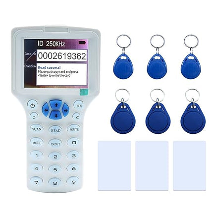 300CD RFID Reader Writer White (RFID Copier Multi-Frequency RFID Writer RFID Card Reader Smart Card Decoder with Free Software and USB for Access Control Home Security)