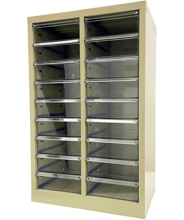 File Cabinet 18 Medium Transparent Drawers Vertical Home Office Storage Paper Organizer Document Cabinet