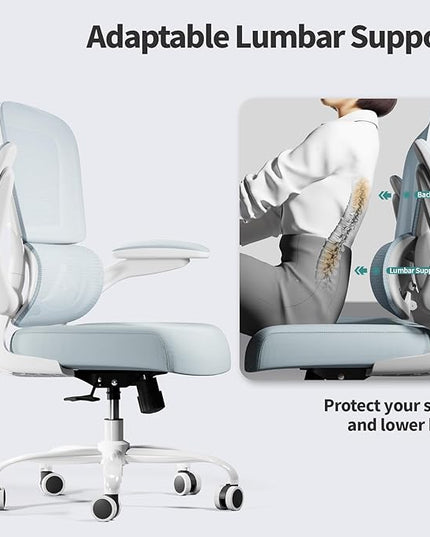 TRALT Office Chair - Ergonomic Desk Chair with Adjustable Lumbar Support, Mesh Computer Chair, Executive Chairs for Home Office Comfortable Lumbar Support (Navy Blue)