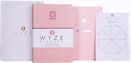 Undated Daily Planner – 6-Month A5 Productivity Organizer with Full Page Per Day, Hourly Schedule, Goal Setting, Habit Tracker, Weekly & Monthly Pages – Hardcover Time Management Notebook (Pink)