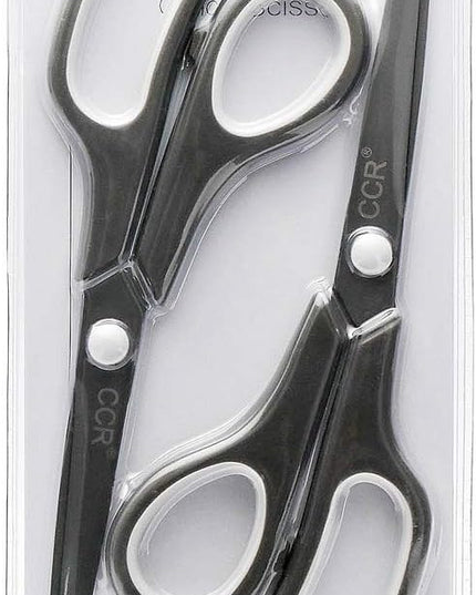 CCR Scissors 8 Inch Soft Comfort-Grip Handles Sharp Titanium Blades, 2-Pack