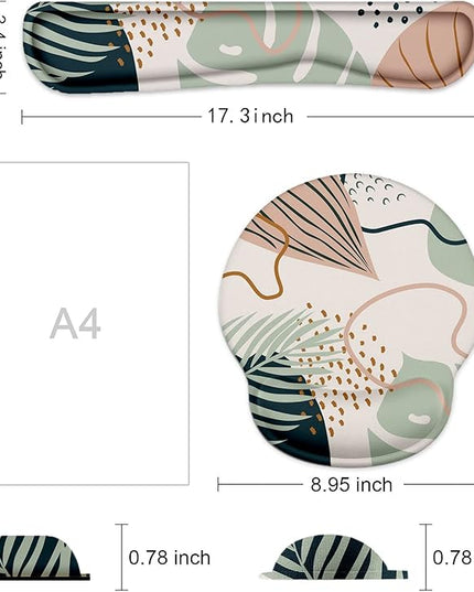 Lateefah Mouse Pad with Wrist Rest, 3-in-1 Gaming Mouse Pad, Keyboard Wrist Rest, Ergonomic Memory Foam Mousepad with Wrist Support for Computer Keyboard