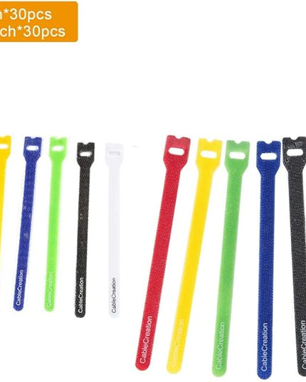 CableCreation Cable Ties, 60PCS Reusable Fastening Cable Management/wire Organizer Cord/Tie Wrap, Nylon Adjustable Cord Organizer, 6 Inch /8.7 Inch (Multi-Colored)