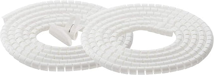 Cable Management Sleeve 19.7ft Cable Organizer Coiled Tube Wire Wrap Cable Sleeve for Home Office PC TV White