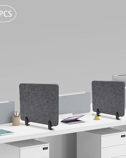 4 Pack Acoustic Desk Divider 21 x 16 Inch No Drilling Clamp-On Privacy Shields Panel Freestanding Desk Divider Desktop Sound Proof Dividers for Office Libraries School Student Desks