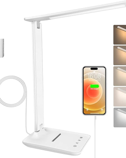 shinelife LED Desk Lamp for Office Home (Black) (White)