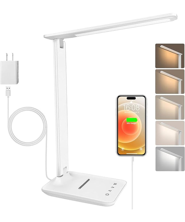 shinelife LED Desk Lamp for Office Home (Black) (White)