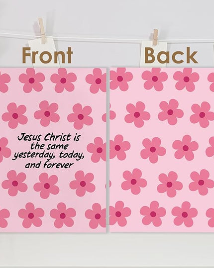 Pink Floral Christian Spiral Journal Notebook 5.5x8.3in, Jesus Journal for Women, Prayer Journals for Woman, Religious Notebooks for Note Taking, Hardcover Notebook