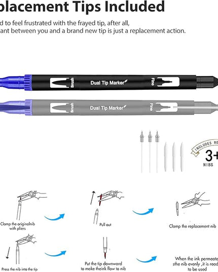 Dual Markers Brush Pens (set of 120)