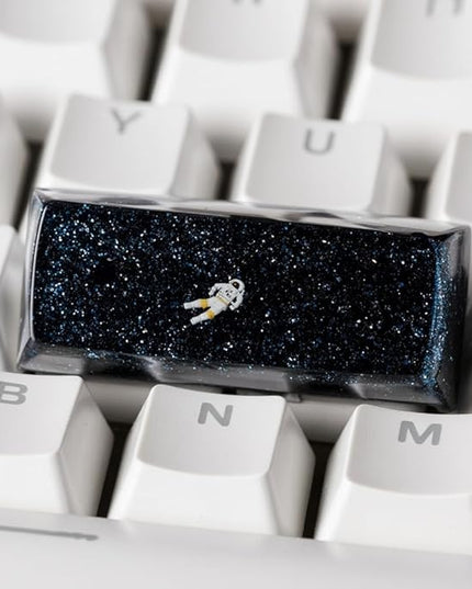 Galaxy Astronauts Artisan Keycap R1 SA Profile Custom Astronauts Keycaps 2.25 Shift Space Explorer Handmade Gaming Resin Key Cap Cherry MX Switch Compatible Mechanical Keyboard Space Lover Gift