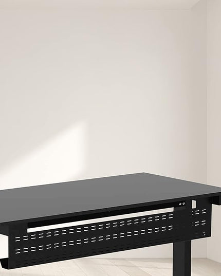Stand Up Desk Store Under Desk Cable Management Tray Black Horizontal Computer Cord Raceway and Modesty Panel (Black, 39")