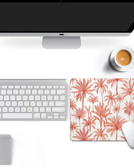 Perfect Paradise Tropical Palm Tree Floral Square Mouse pad, Texture, Waterproof, Anti Slip Rubber Base, Computer Mouse pad