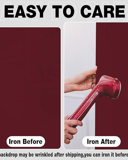 Photo Backdrop Wine Red Background Cloth Professional Photography 6x9ft Seamless Design to Eliminate Wrinkles Wedding Luxury Theme Decoration Art Exhibition Gallery Display