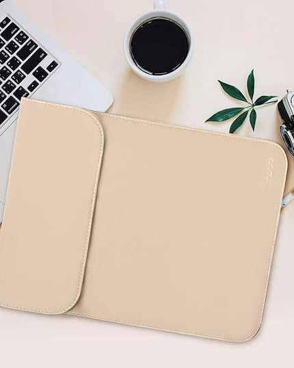 MOSISO Laptop Case 13 inch, 13 inch Laptop Sleeve Compatible with MacBook Air M4 M3 M2 M1 2025-2018 / Pro M2 M1 2025-2016, Faux Suede Leather Case with Small Bag, Apricot