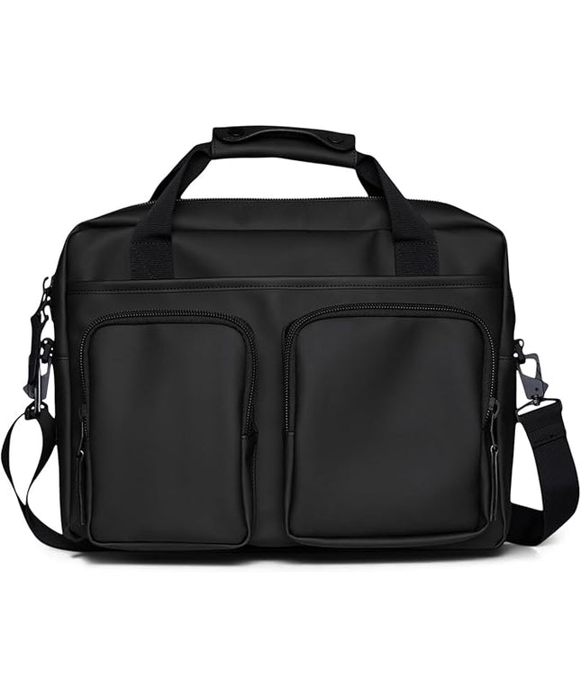 RAINS Texel Tech Bag - Black Waterproof Water Resistant Water Repellent Laptop Bag Unisex Commuter Travel Case 15" Computer Sleeve Tech Organizer - 2 Year Warranty