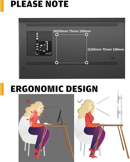 Hemudu Dual Monitor Articulating Desk Mount Arm Stand - Vertical Stack Screen Supports Two 13 to 34 Inch Computer Monitors with C Clamp White