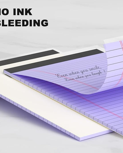 AILZFEI Pink Purple Small Legal Pad 5 x 8 College Ruled Color Legal Pads Paper Notepads 6 Pack Sturdy Back Writing Pads 5 x 8 Note Pads Perforated Narrow Ruled Pads of Paper