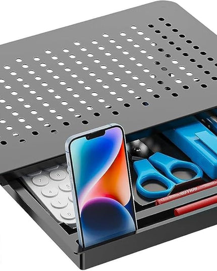 Laptop/Monitor Stand, Tablet Screen, Sturdy Metal Printer Laptop Stand, Adjustable Height with Storage Drawer, Suitable for Monitors/laptops/Tablets.