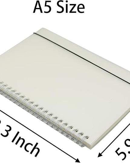 Yansanido Spiral Notebook, 3 Pcs A5 Thick Plastic Translucent Frosting Hardcover Dot Paper 80 Sheets -160 Pages Journals for Study and Notes (A5 5.7" x 8.3"-Dot Grid 3pcs)