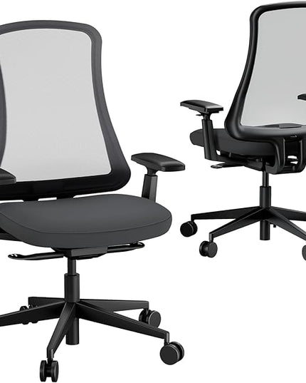 ProtoArc Ergonomic Office Chair - Flexer Computer Chair, Foam Cushion Sliding Seat, Breathable Mesh from Wintex, 125° Reclining Swivel Desk Chairs for Home, Office & Study - Black