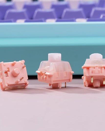 WS BigLucky Keyboard Switches Clicky: 5 Pins 40gf Pre-Lubed Mechanical Keyboard Clicky Switches for Mechanical Gaming Key Board 35Pcs (Pink)