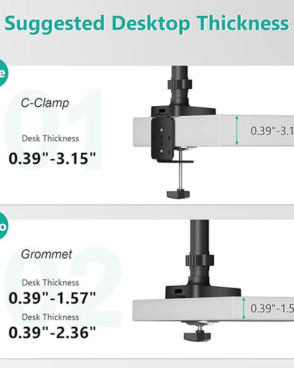 WALI Triple Monitor Mount, 3 Monitor Desk Mount with Premium Gas Spring Arm for Screens up to 27 inch, Multiple Monitors Stand with Tilt, Swivel, Rotation, Mounting Holes 75/100 mm, Black