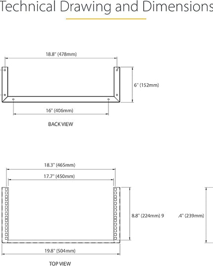 StarTech.com 5U Vertical Wall Mount Rack - 19in Low Profile Open Wall Mounting Bracket - Network/Server Room/Data/AV/IT/Patch Panel/Communication/Computer Equipment - w/ Cage Nuts/Screws, TAA