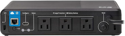 Tripp Lite Cloud-Connected 350VA UPS Battery Backup and Surge Protector, Remote Management & Monitoring, 210W, 3 Outlets, Computer UPS, Wall Mount Option, 5ft Cord, 3-Year Warranty (BC350RNC)