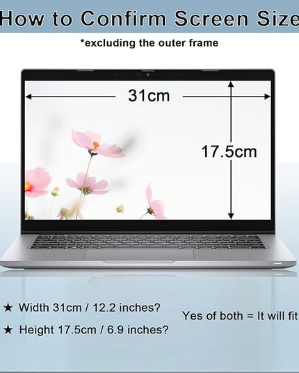 IPROKKO Laptop Privacy Screen 14 Inch, 16:9 Aspect, Compatible with HP, Dell, Acer, Asus, Samsung, Lenovo Yoga & More, Blue Light Block, Anti Glare, 1 Count