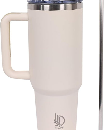 40oz Insulated Tumbler with Handle, Leakproof Straw Lid & Carry Handle - Double Wall Vacuum Insulation Keeps Ice 24 Hours, BPA Free Stainless Steel Water Bottle (Dusty Rose)