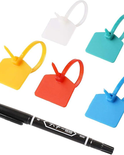 AMPCOM Nylon Cable Zip Ties with Marker, Self-Locking Written-on Cable Mark Ties 4.72 in - 5 Colors/ 100PCS