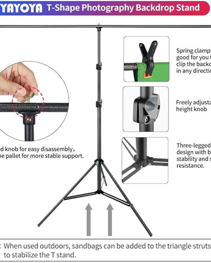 2-in-1 White Backdrop Green Screen Backdrop Stand Kit, 5x6.5 ft Greenscreen Background with Stand for Streaming, Zoom, Photography, Video with Clips & Carrying Bag