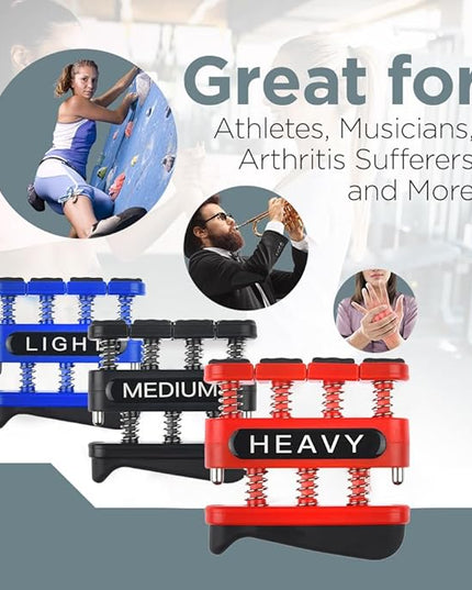 Finger Strengthener - Finger Exerciser for Forearm and Hand Strengthener - Hand Grip Workout Equipment for Musician, Rock Climbing and Therapy