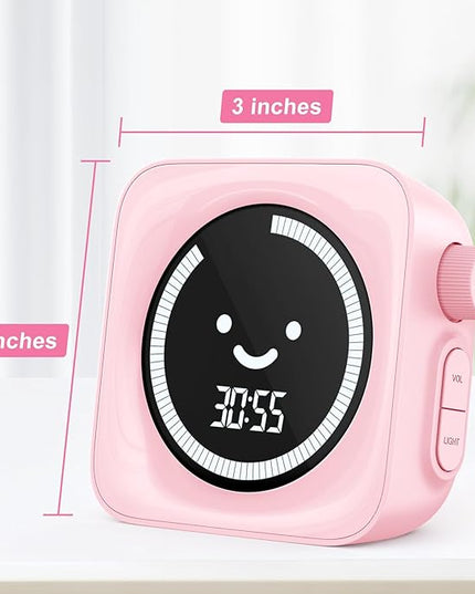 Visual Timer for Kids, 99 Minute Digital Cute Kids Visual Timer Classroom Timer for Homeschool Supplies Study Teaching Time Management Tool Countdown Count Up Timer, Pink