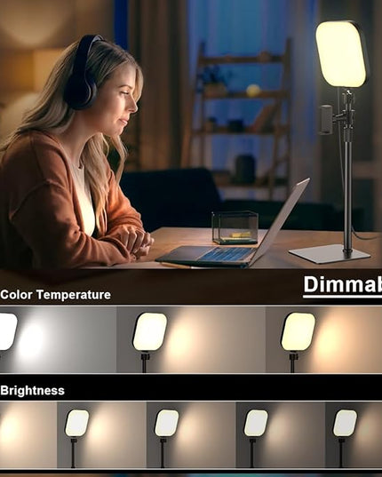 Video Conference Lighting, 180 LED Webcam Light with 3 Color & 5 Brightness for Video Recording, Zoom Light with Phone Holder for Laptop Computer Online Meeting, Video Calls, Live (1-Pack with Remote)