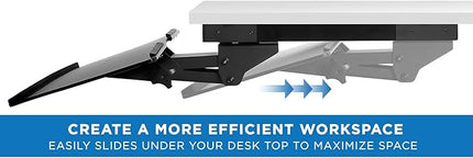 Mount-It! Under Desk Computer Keyboard and Mouse Tray, Full Motion Slide Out Keyboard Tray with Tilt, Swivel and Height Adjustment, Ergonomic Keyboard Drawer with Gel Wrist Pad, Black