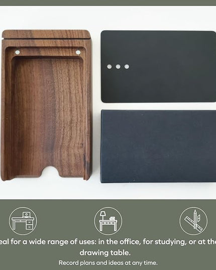 muso wood Daily To Do List Planner with Walnut Stand - 100 To Do List Cards - Undated Daily Planner Notepad for Desk Accessories and Supplies, Enhanced Productivity, Work Office Accessories