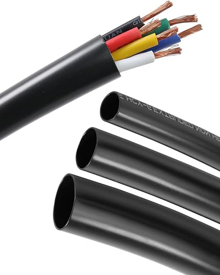 SUNNAREPOON Black Wire Harness Tubing, Car Unshrinkable Insulation Cord Sleeve for Wire Shielding Sheathing Organizer/Protection/Covering (1/4''(7MM) - 10FT(120INCH))