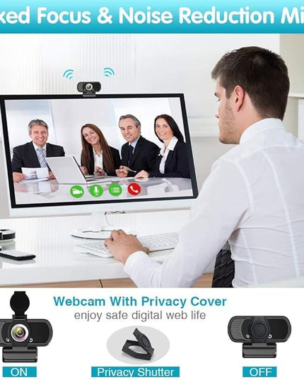 Webcam HD 1080p ,Live Streaming HD Camera with Stereo Microphone, PC Desktop or Laptop USB Webcam with 110 Degree View Angle, for Switch 2,Video Calling, Recording, Conferencing, Streaming, Gaming