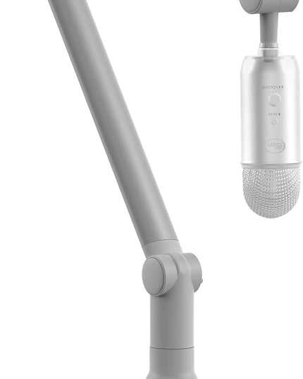 IXTECH Boom Arm - Adjustable 360° Rotatable Microphone Sturdy Stainless Steel Mic Desk, Table Stand Foldable Scissor Stable Mount Arms for Radio Studio, Podcast, Gaming (MATTE SILVER)