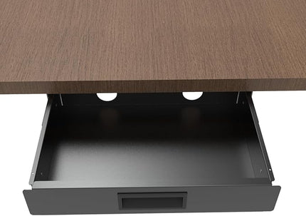 QiaoYoubang 13 Inch Wide Under Desk Sliding Drawer- Pull Out Storage Organizer with Handle at office or home for Sit Standing Workstation, Black