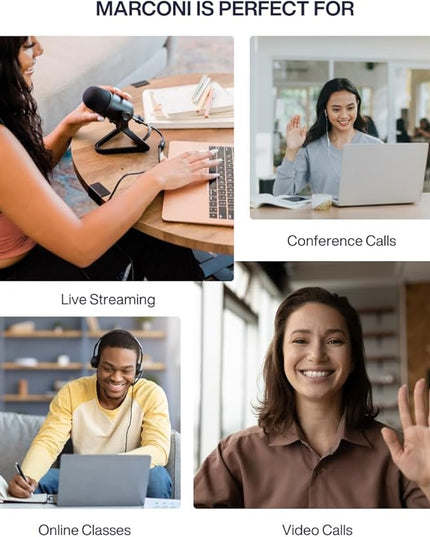 Project Telecom 1080p Wireless Webcam with Microphone – USB PC Camera for Laptop & Desktop Full HD Streaming Web Camera for Video Calls, Zoom, Remote Meetings – Plug & Play USB Web Cam
